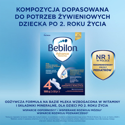 Bebilon 4 Advance Pronutra Junior formuła na bazie mleka po 2. roku życia ZESTAW 3 x 1000 g