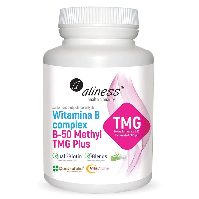 Aliness Witamina B Complex B-50 Methyl TMG Plus UKŁAD NERWOWY 100 kapsułek
