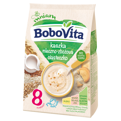 BoboVita Kaszka mleczno-zbożowa ciasteczko po 8 miesiącu 210 g