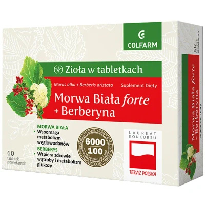 Colfarm Zioła w Tabletkach Morwa Biała Forte + Berberyna 60 tabletek 
