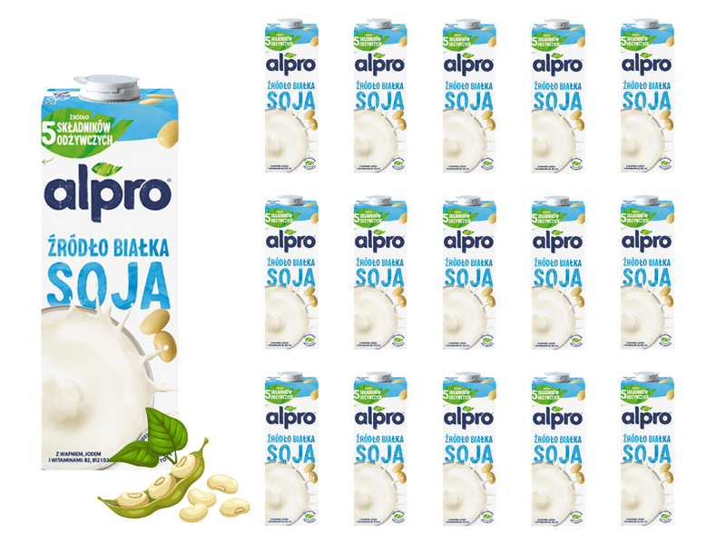 Alpro Napój sojowy oryginalny ZESTAW 16 x 1 L