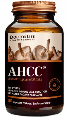 Doctor Life AHCC ekstrakt z grzybni Shitake 630 mg ODPORNOSĆ 60 kapsułek