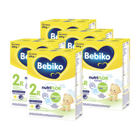 BEBIKO NUTRIflor Expert 2R mleko następne z kleikiem ryżowym, dla niemowląt, powyżej 6. m-ca życia ZESTAW 5 x 550 g