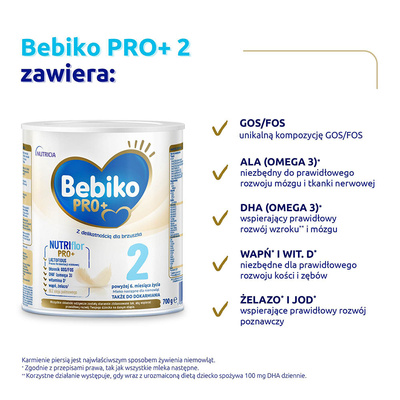 Bebiko Pro+ 2 Mleko następne dla niemowląt powyżej 6. miesiąca życia ZESTAW 3 x 700 g