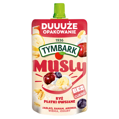 Tymbark Musly ryż płatki owsiane jabłko banan aronia wiśnia jogurt 170 g