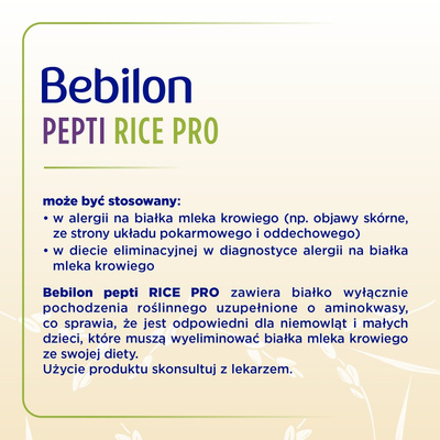 Bebilon pepti RICE PRO żywność specjalnego przeznaczenia medycznego ZESTAW 6 x 400 g