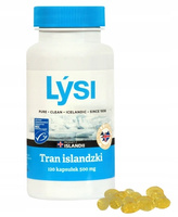 Lýsi tran islandzki 500 mg kwasy omega 3 olej z dorsza 120 kapsułek