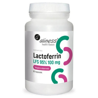 Aliness Lactoferrin LFS 95% 100 mg LAKTOFERYNA 60 kapsułek