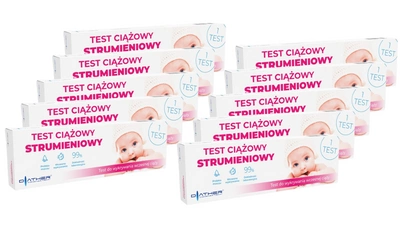 Diather Test ciążowy hCG strumieniowy ZESTAW 10 opakowań