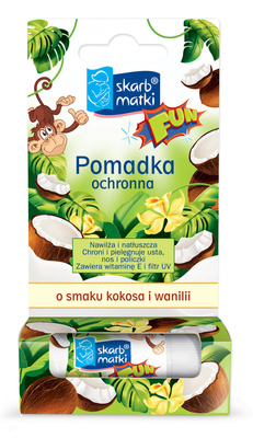 Skarb Matki pomadka ochronna dla dzieci kokos i wanilia 6,5 g