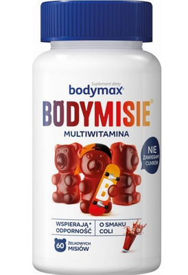 Bodymax Bodymisie żelki o smaku coli 60szt szczoteczka JORDAN 6-9 lat GRATIS