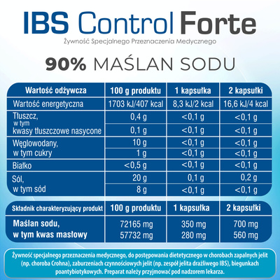 IBS-Control MAŚLAN SODU KWAS MASŁOWY JELITA 60 kapsułek