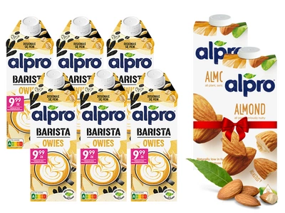 Alpro Barista Napój owsiany ZESTAW 6 x 750 ml + 2 x Alpro migdałowe 1L GRATIS!