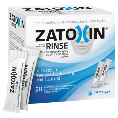 Zatoxin Rinse Zestaw uzupełniający do płukania nosa i zatok 28 saszetek