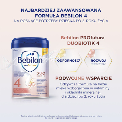  Bebilon PROfutura DUOBIOTIK 4 odżywcza formuła na bazie mleka po 2. roku życia 800 g