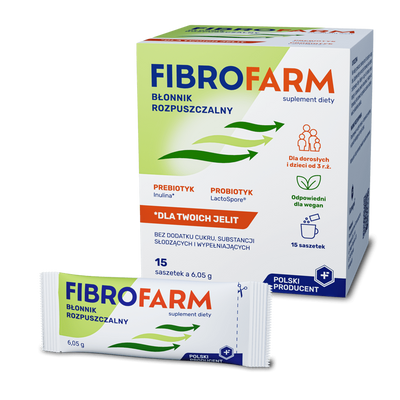 Fibrofarm Błonnik Rozpuszczalny JELITA ZAPARCIA 15 saszetek 