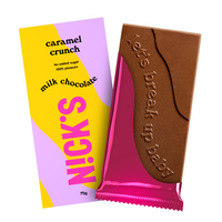 NICK'S mleczna czekolada z chrupiącym karmelem bez cukru 75 g