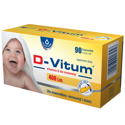 D-Vitum witamina D dla niemowląt 400 j.m. 90 kapsułek