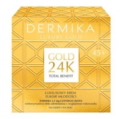 Dermika LUXURY gold 24k luksusowy krem eliksir młodości 45+ na dzień i noc 50ml