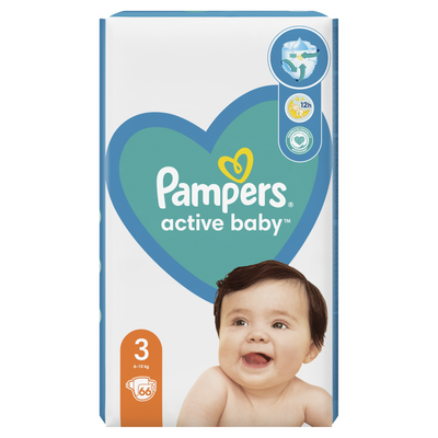 Pieluchy Pampers ACTIVE 3 midi 66szt  6-10 kg