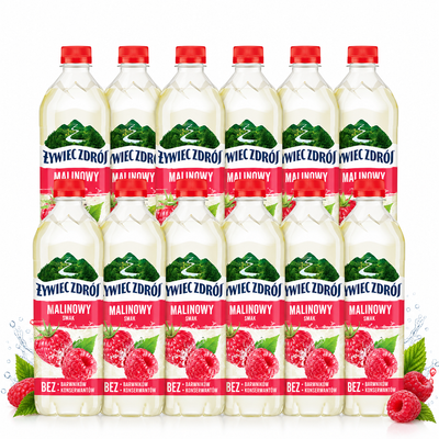 Żywiec Zdrój Napój niegazowany z nutą maliny ZESTAW 12 x 1,2 l