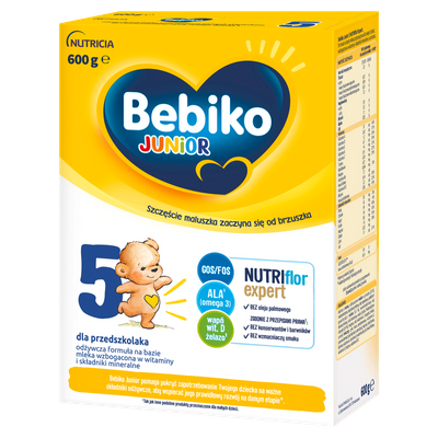 Bebiko Junior 5 Odżywcza formuła na bazie mleka dla przedszkolaka 8x600 g