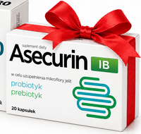 GRATIS Asecurin IB probiotyk prebiotyk mikroflora jelitowa 20 kapsułek