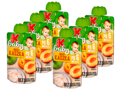 Kubuś Baby Mus+kaszka po 6 miesiącu jabłko morela ZESTAW 6 x 100 g