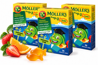 Moller's Omega-3 Rybki smak owocowy żelki odporność tran odporność ZESTAW 3 x 36 sztuk