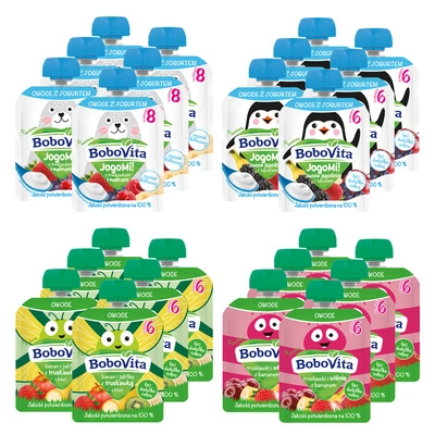 BoboVita Jogomi! Deserek z owocami jagodowymi i bananem 80g