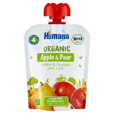 Humana Organic Mus jabłko & gruszka po 4. miesiącu 90 g