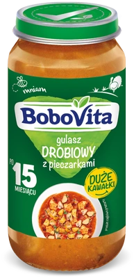 BoboVita gulasz drobiowy z pieczarkami po 15 miesiącu życia 250 g