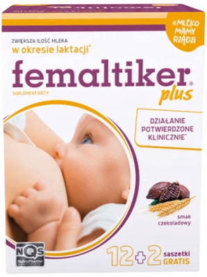 Femaltiker Plus wspomaganie LAKTACJI karmienie smak czekoladowy ZESTAW 3 x 14 saszetek