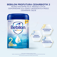Bebilon PROfutura CESARBIOTIK 2 mleko następne po 6. miesiącu życia dla dzieci urodzonych przez cesarskie cięcie ZESTAW 6 x  800 g