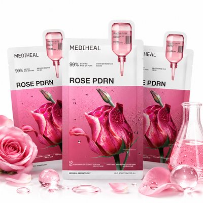 Mediheal Collagen Essential Mask maska do twarzy w płachcie z ekstraktem z róży damasceńskiej 3 sztuki