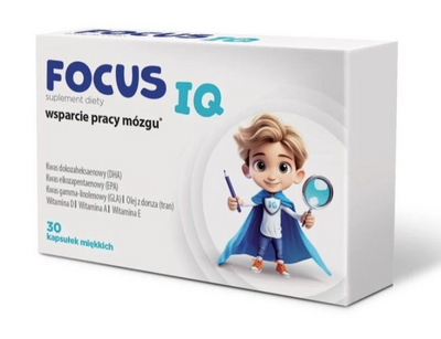 Aflofarm FOCUS IQ wsparcie pracy mózgu na pamięć i koncentrację od 6 roku życia 30 kapsułek