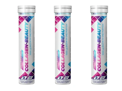 Allnutrition COLLAGEN BEAUTY kolagen SMAK RABARBAR-TRUSKAWKA 3 x 20 tabletek musujących
