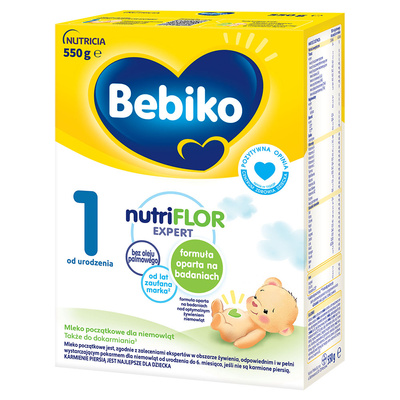 BEBIKO NUTRIflor Expert 1 mleko początkowe dla niemowląt od urodzenia 550 g