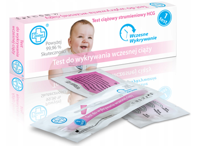 Testeo test ciążowy HCG strumieniowy do wykrywania wczesnej ciąży 1 sztuka