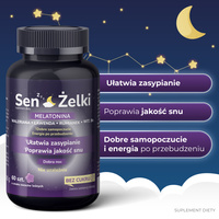Sen Żelki melatonina z walerianą SPOKOJNY SEN SZYBKIE USYPIANIE 60 sztuk