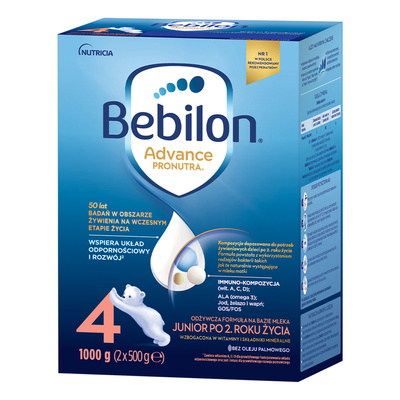   Bebilon 4 Advance Pronutra Junior formuła na bazie mleka po 2. roku życia 1000 g