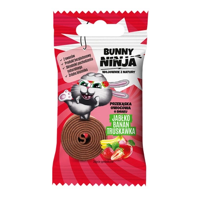 Bunny Ninja Przekąska owocowa o smaku jabłko-banan-truskawka 15g