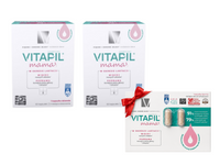 Vitapil Mama biotyna ZDROWE LŚNIĄCE WŁOSY na odbudowę ZESTAW 2 x 60 kapsułek + GRATIS!