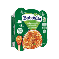 BoboVita makaron muszelki z wołowiną po burgundzku i marchewką po 15 miesiącu 250 g