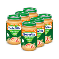 BoboVita Jabłka i banany z kleikiem owsianym po 6. miesiącu zestaw 6x190g 