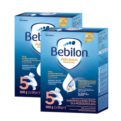 Bebilon 5 Advance Pronutra Junior odżywcza formuła na bazie mleka po 3. roku życia dla przedszkolaka ZESTAW 2 x 1000 g