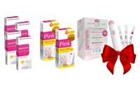Zestaw Domowe Laboratorium Test owulacyjny LH 40szt + Pink Test ciążowy płytkowy super czuły 2szt