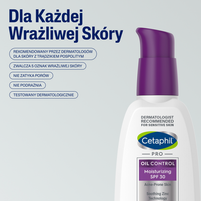 Cetaphil Pro Oil Control Krem nawilżająco-matujący SPF 30 118 ml