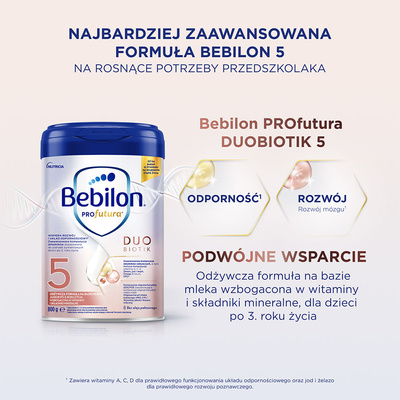 Bebilon PROfutura DUOBIOTIK 5 odżywcza formuła na bazie mleka po 3. roku życia ZESTAW 3 x 800 g