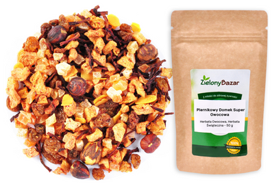 KRÓTKA DATA Zielony Bazar herbata piernikowy domek zimowa świąteczna 50 g